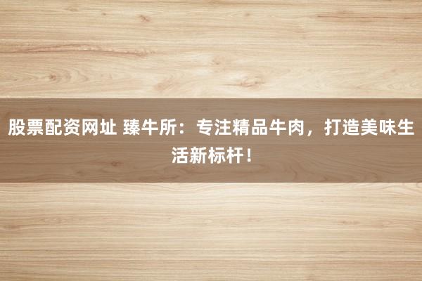 股票配资网址 臻牛所：专注精品牛肉，打造美味生活新标杆！