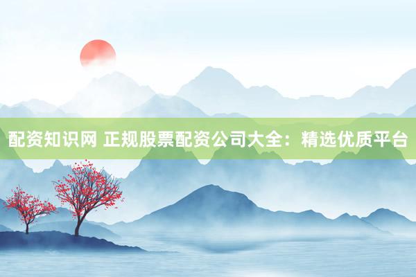 配资知识网 正规股票配资公司大全：精选优质平台