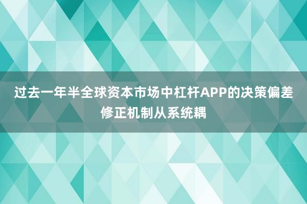 过去一年半全球资本市场中杠杆APP的决策偏差修正机制从系统耦