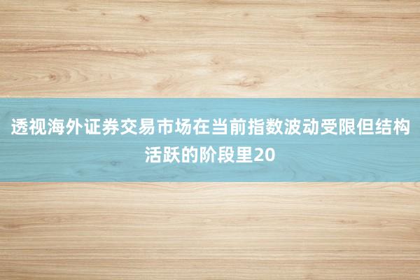 透视海外证券交易市场在当前指数波动受限但结构活跃的阶段里20