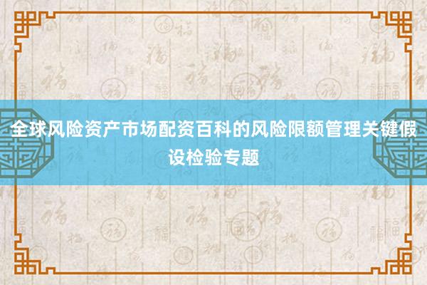 全球风险资产市场配资百科的风险限额管理关键假设检验专题