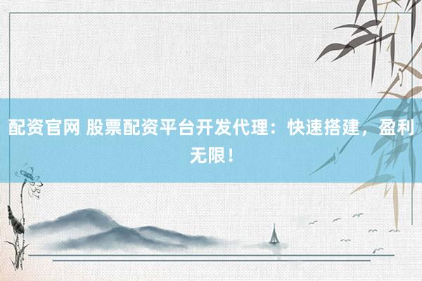 配资官网 股票配资平台开发代理：快速搭建，盈利无限！