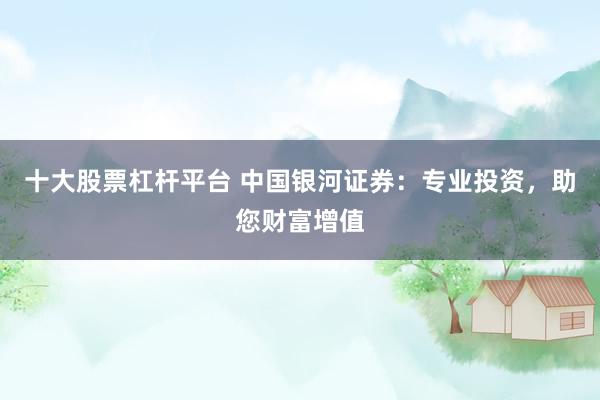 十大股票杠杆平台 中国银河证券：专业投资，助您财富增值