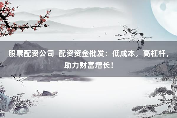 股票配资公司  配资资金批发：低成本，高杠杆，助力财富增长！