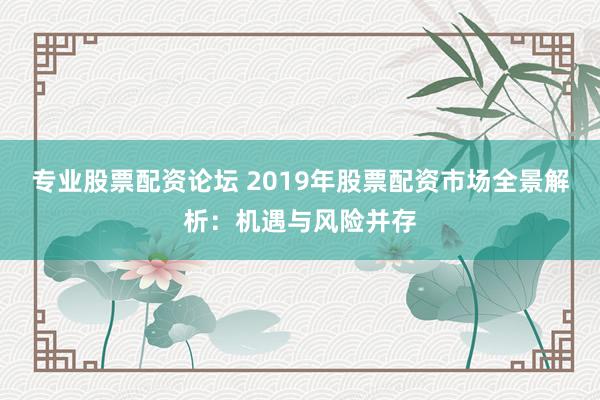 专业股票配资论坛 2019年股票配资市场全景解析：机遇与风险并存